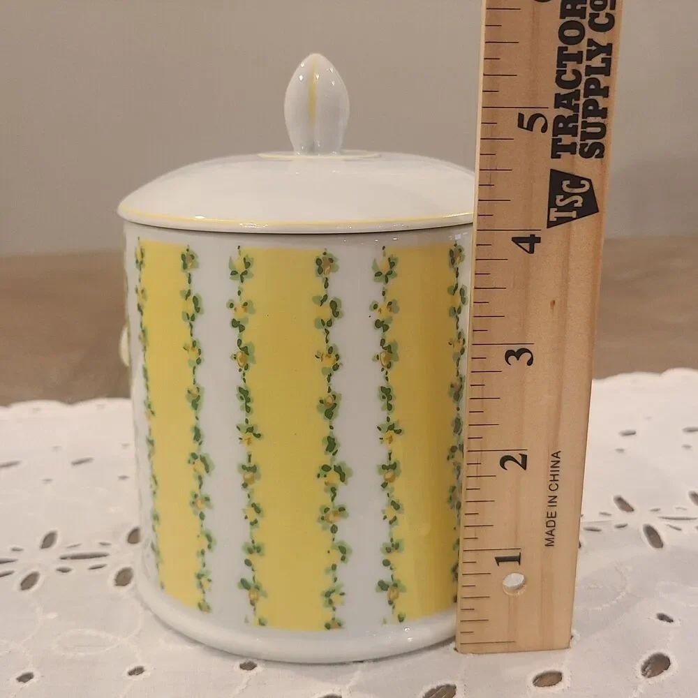 Vtg Seven Seas Bath 6 Pc Set Yellow Tissue Cover Toothpaste Tumbler Swabs Powder